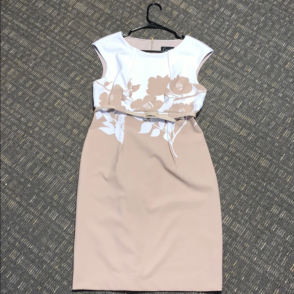Tan Floral Dress size 6
